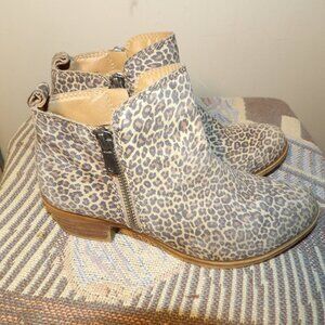 Lucky Brand Basel Animal Print Ankle Booties Sz 6M/36